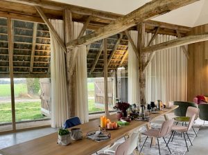 boerderij De Heurne akoestische gordijnen Vescom in woonboerderij De Heurne